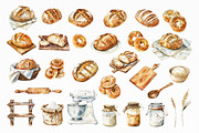 Watercolor Sourdough Bread Clipart, a Food Illustration by SvetaArtStore (Thumbnail 3 of 6)