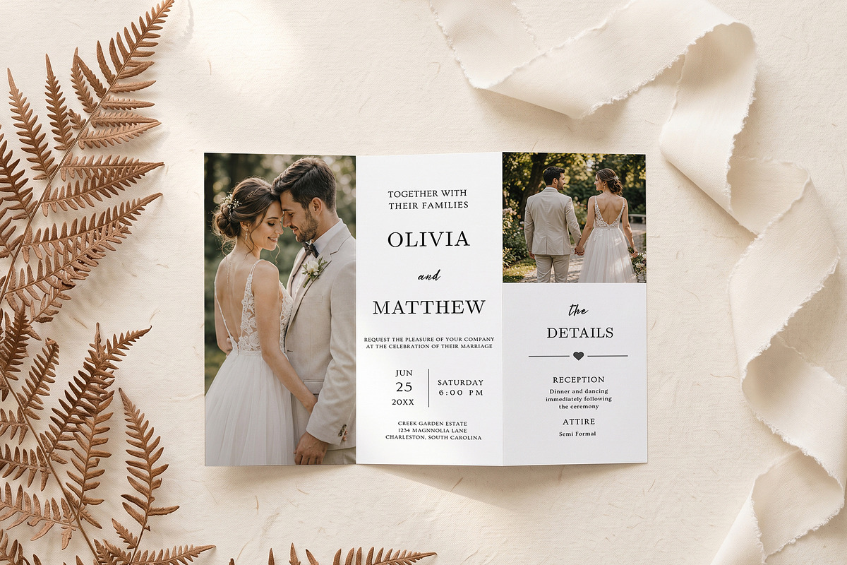 Photo Wedding Program Template, an Invitation Template by Arslan (Photo 2 of 4)