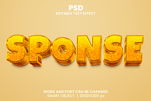 Sponge 3d Editable Text Effect Style