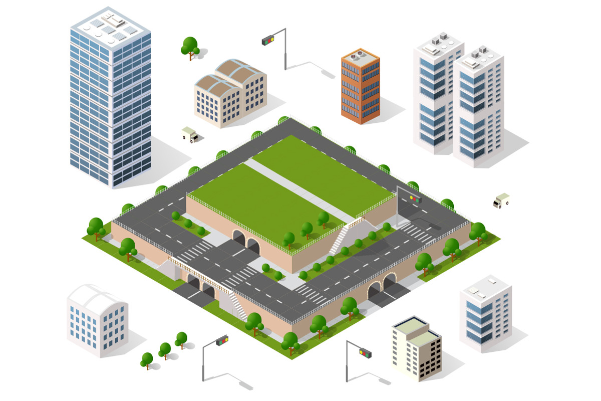 Set of isometric city houses, an Object Graphic by AlexZeL (Photo 2 of 5)