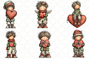 Quirky Valentine Boy Clipart, an Illustration by Black Bird Studio (Thumbnail 4 of 6)