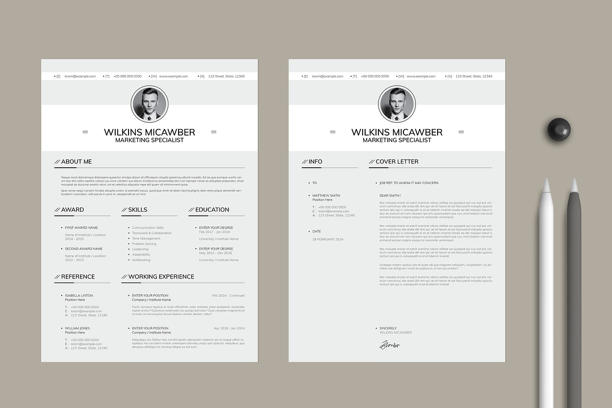 Clean Resume CV, a Resume Template by Studio Temply (Photo 2 of 5)
