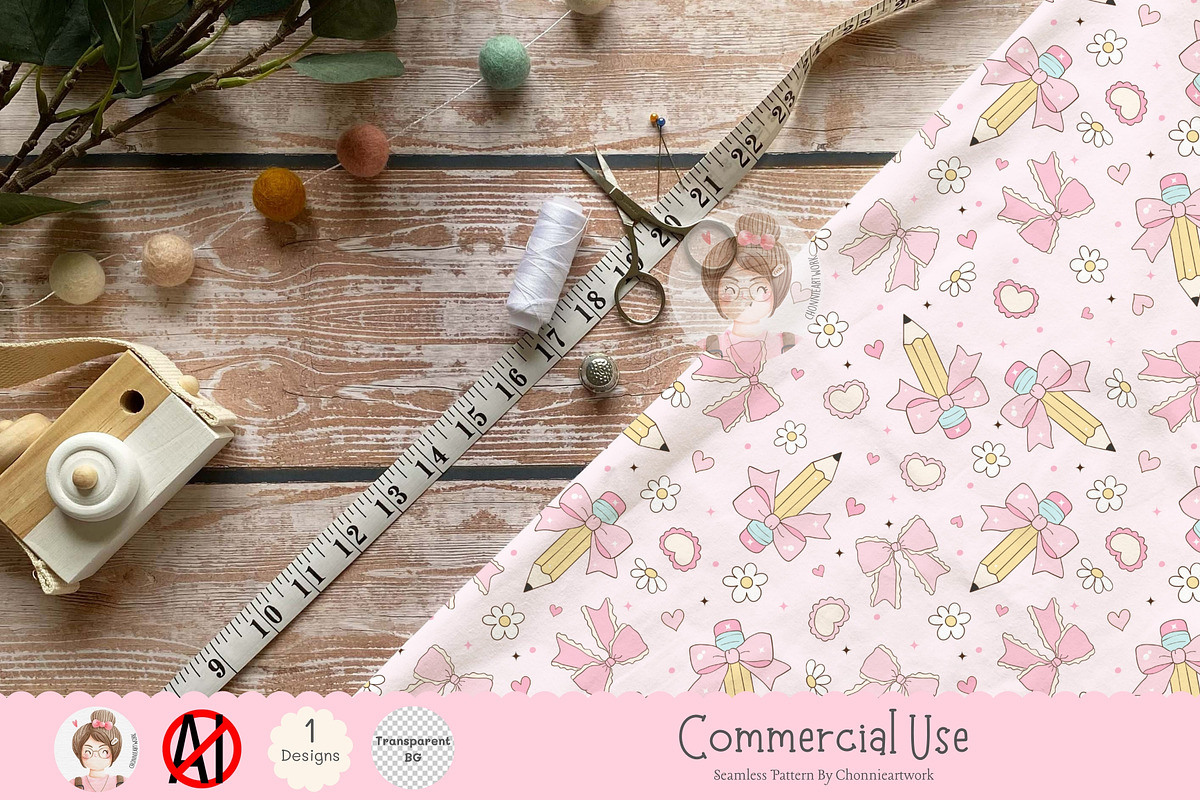 Cute Pencil Seamless Pattern JPG PNG, a Pattern Graphic by Chonnieartwork (Photo 4 of 5)