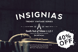 33 Trendy Vintage Insignias Bundle 1