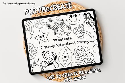 100 Groovy Retro Procreate Stamps