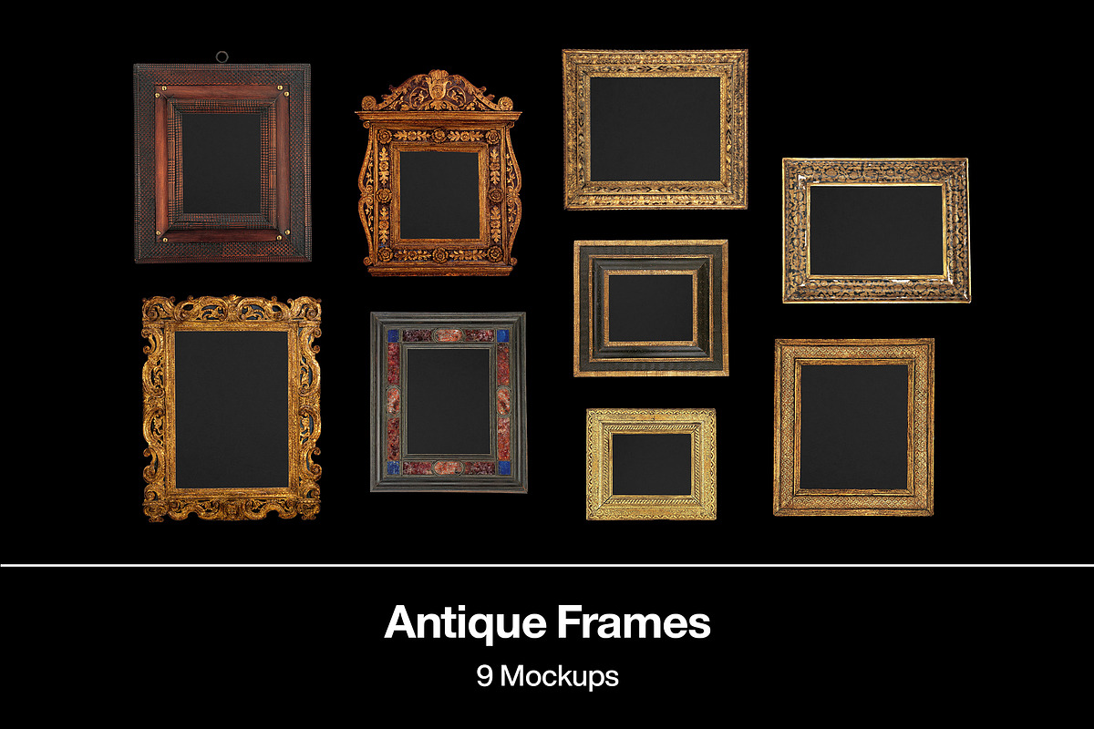 Antique Frames | 9 Mockups, a Mockup by MarkSupply (Photo 1 of 5)