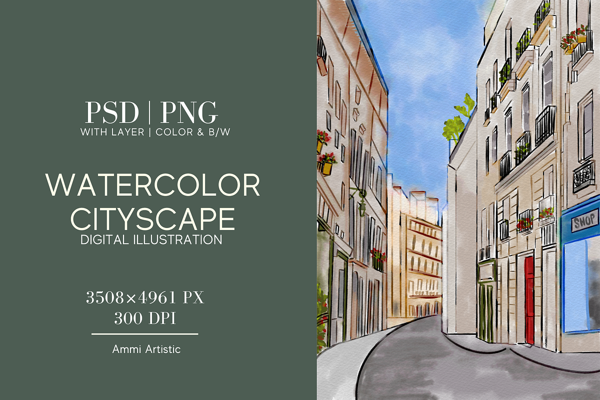 Cityscape | Digital Illustration, an Illustration by AMMi (Photo 1 of 4)