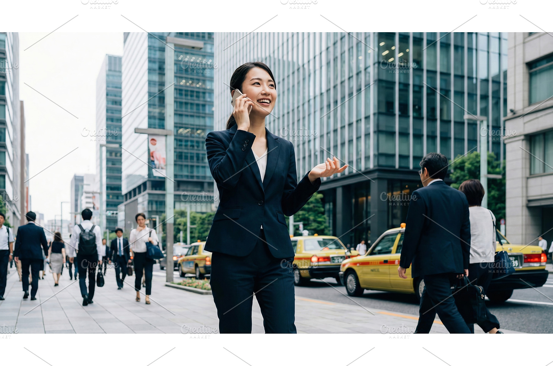Talking on Smartphone in City, a Person Photo by CREATIVEDEF