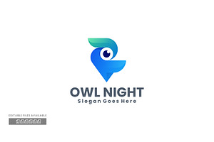 Owl Night Gradient Logo, a Branding & Logo Template by ivan_artnivora
