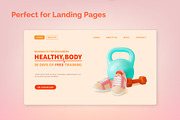 3d Fitness and Gym Illustration Set, an Object 3D Model by 35lab (Thumbnail 6 of 6)