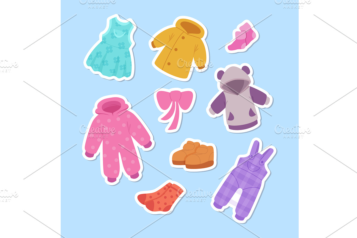 Baby clothes. sticky pictures of, an Object Illustration by Onyx