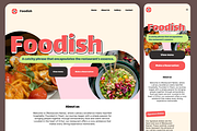 Foodish Restaurant Landing Page, a Landing Page Template by BeadyLab (Thumbnail 2 of 4)