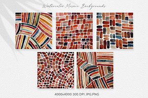 15 Watercolor Mosaic Backgrounds