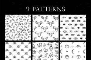 Witchcraft Clipart Patterns.