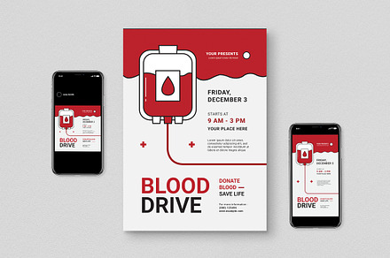 Blood Donor Flyer Set, a Flyer Template by graphicook