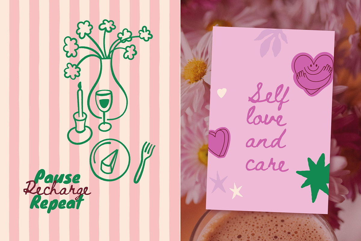 Self love, vector illustrations, an Object Graphic by venimo (Photo 5 of 15)