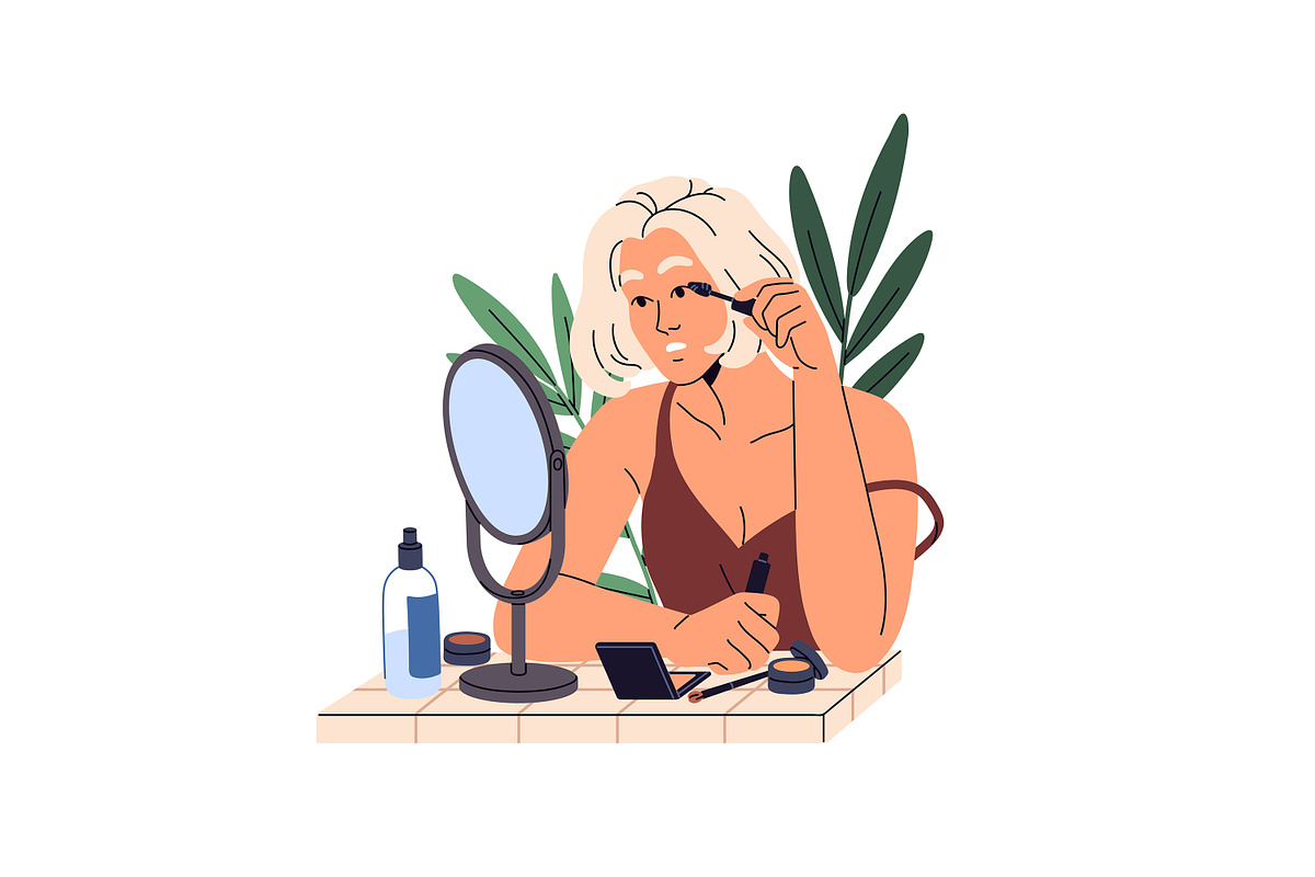 Girls doing makeup, skincare set, a Person Illustration by PaperTrident (Photo 7 of 8)