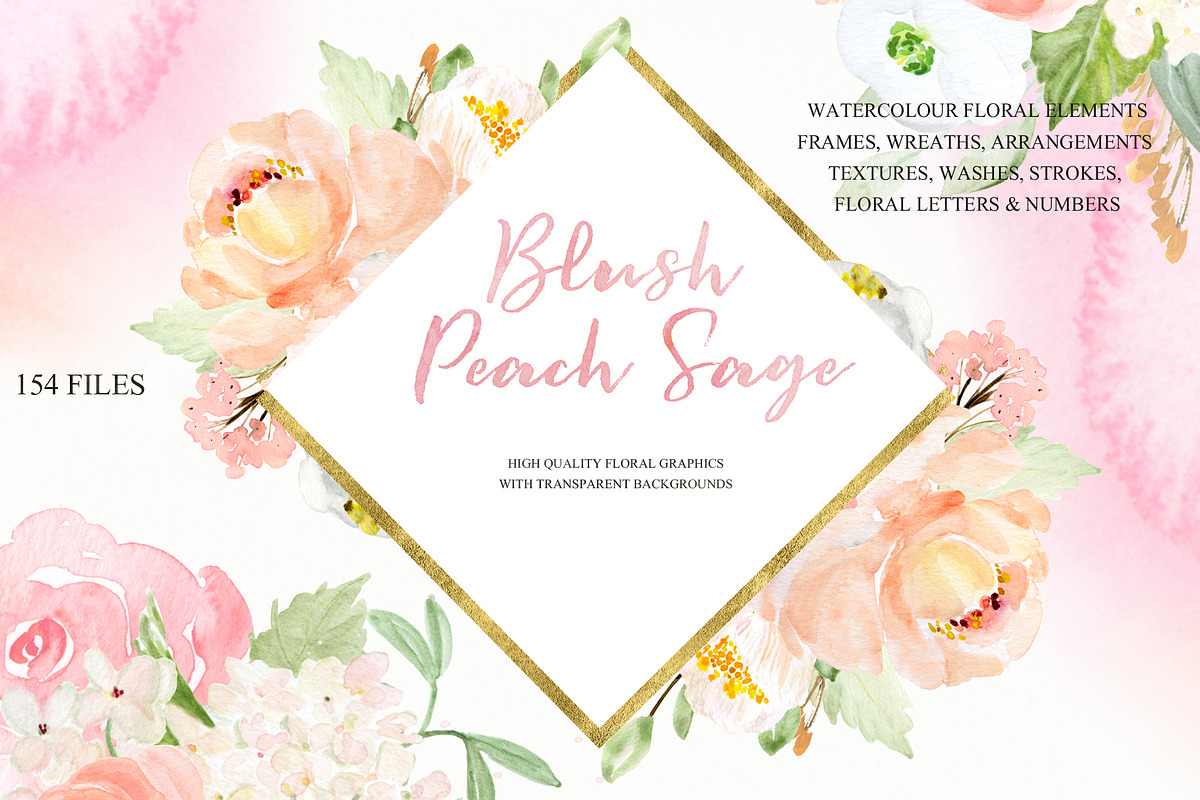 Blush Peach Sage flowers, a Texture Illustration by LABFcreations (Photo 2 of 13)