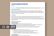 ATS Friendly Resume / CV, a Resume Template by Anjum Ilyas (Thumbnail 1 of 7)