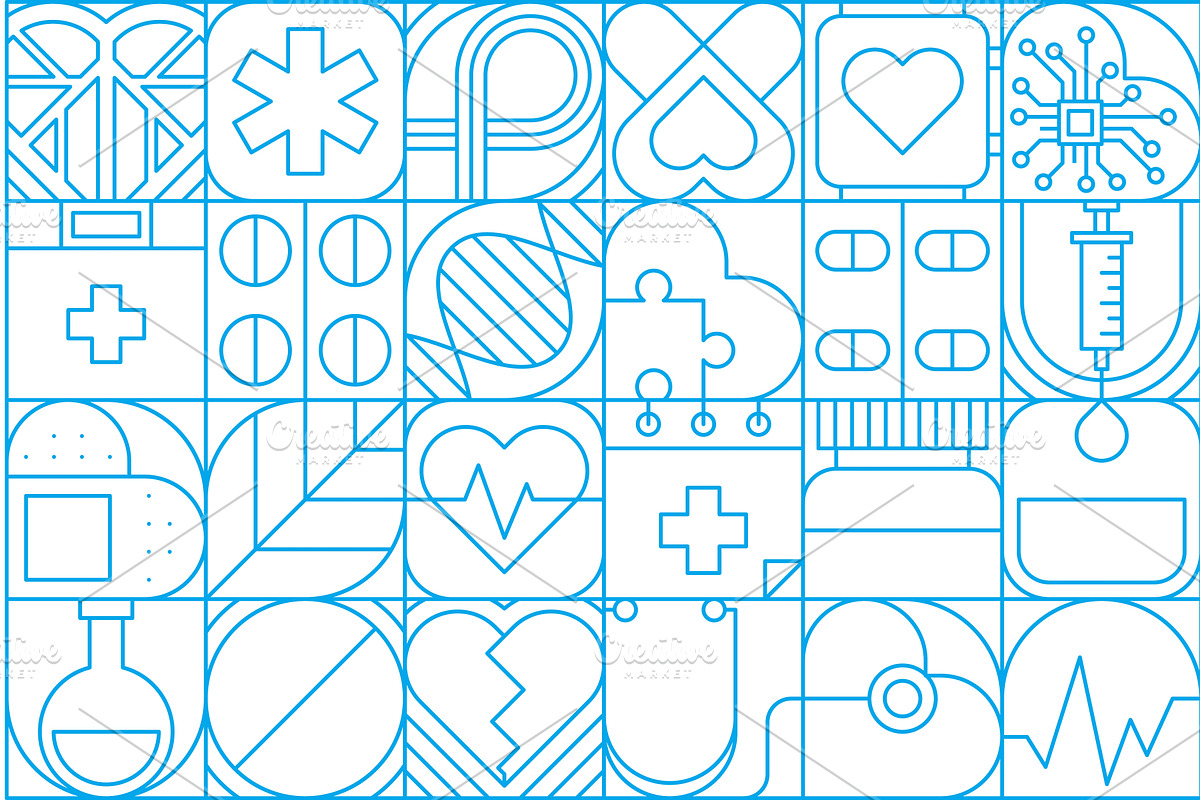Modern geometric medicine pattern, a Healthcare Illustration by Vector Tradition