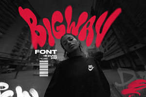 BIGWAV Font + 8 PSD Lettering Effect