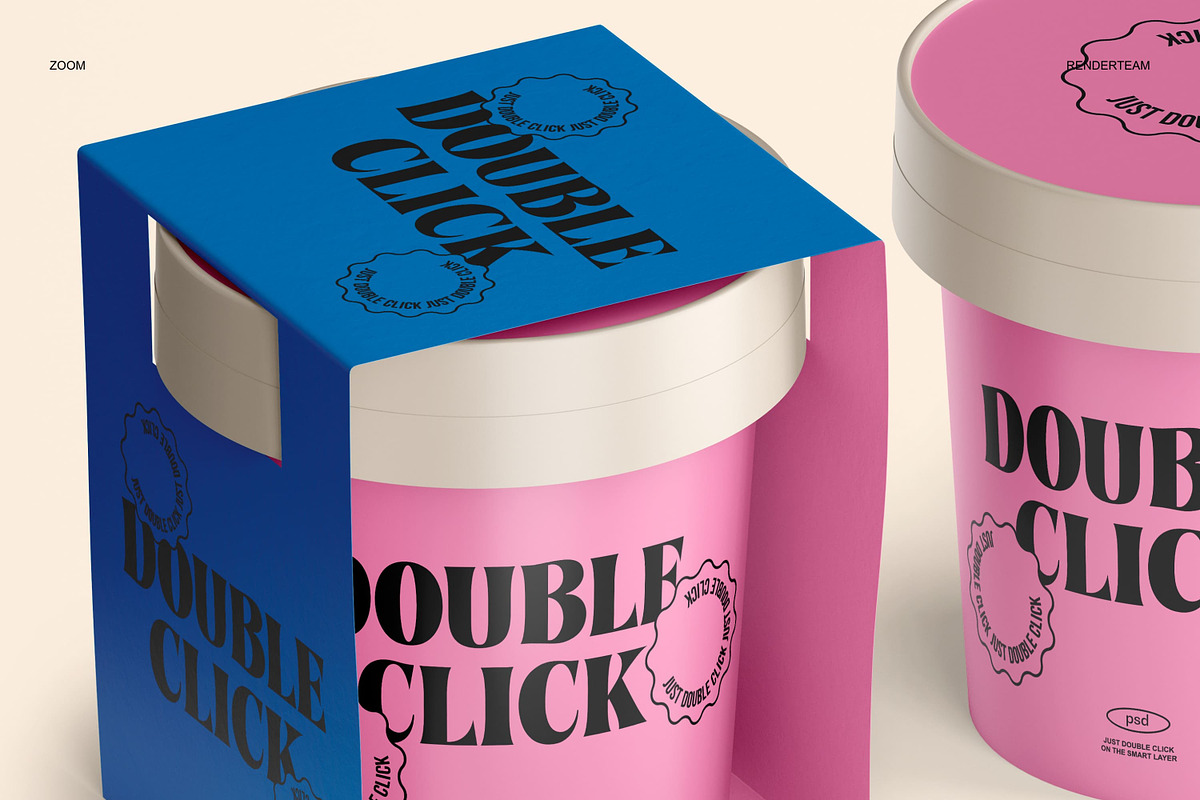 Ice Cream Packaging Mockup Set, a Cups & Container Mockup by Renderteam (Photo 12 of 14)