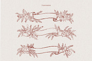 Burgundy Vintage Christmas Line Art, a Decorative Illustration by AlenaVlasko stock Market (Thumbnail 4 of 7)