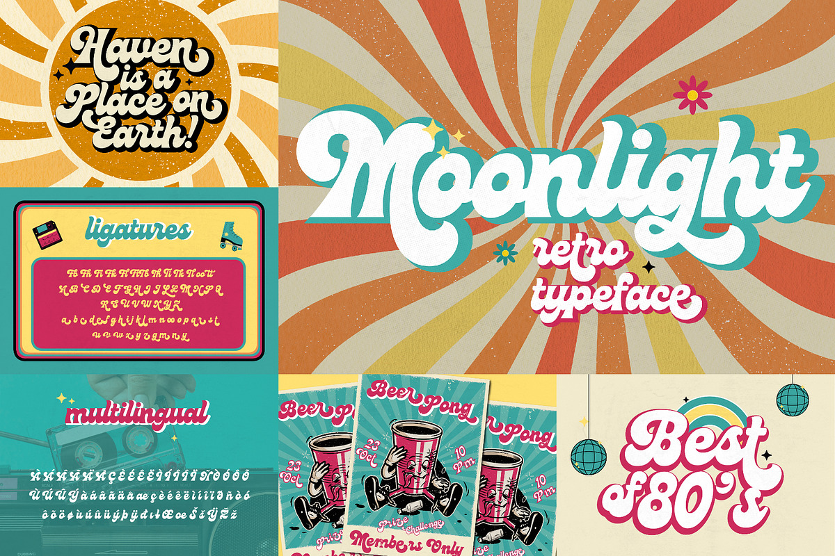 Psychedelic Font Bundle (25 Fonts!), a Sans Serif Font by HipFonts (Photo 9 of 11)