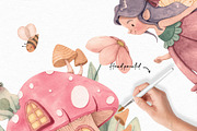 Fairy Garden Watercolor Clipart, an Illustration by Gau Silva Studio (Thumbnail 4 of 5)