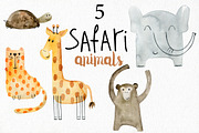 Watercolor safari clipart. Alphabet., an Animal Illustration by TaPilipa (Thumbnail 2 of 13)