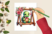 Valentine Cute Turtle Clipart Bundle, a Seasonal Illustration by Craft Nest (Thumbnail 4 of 5)