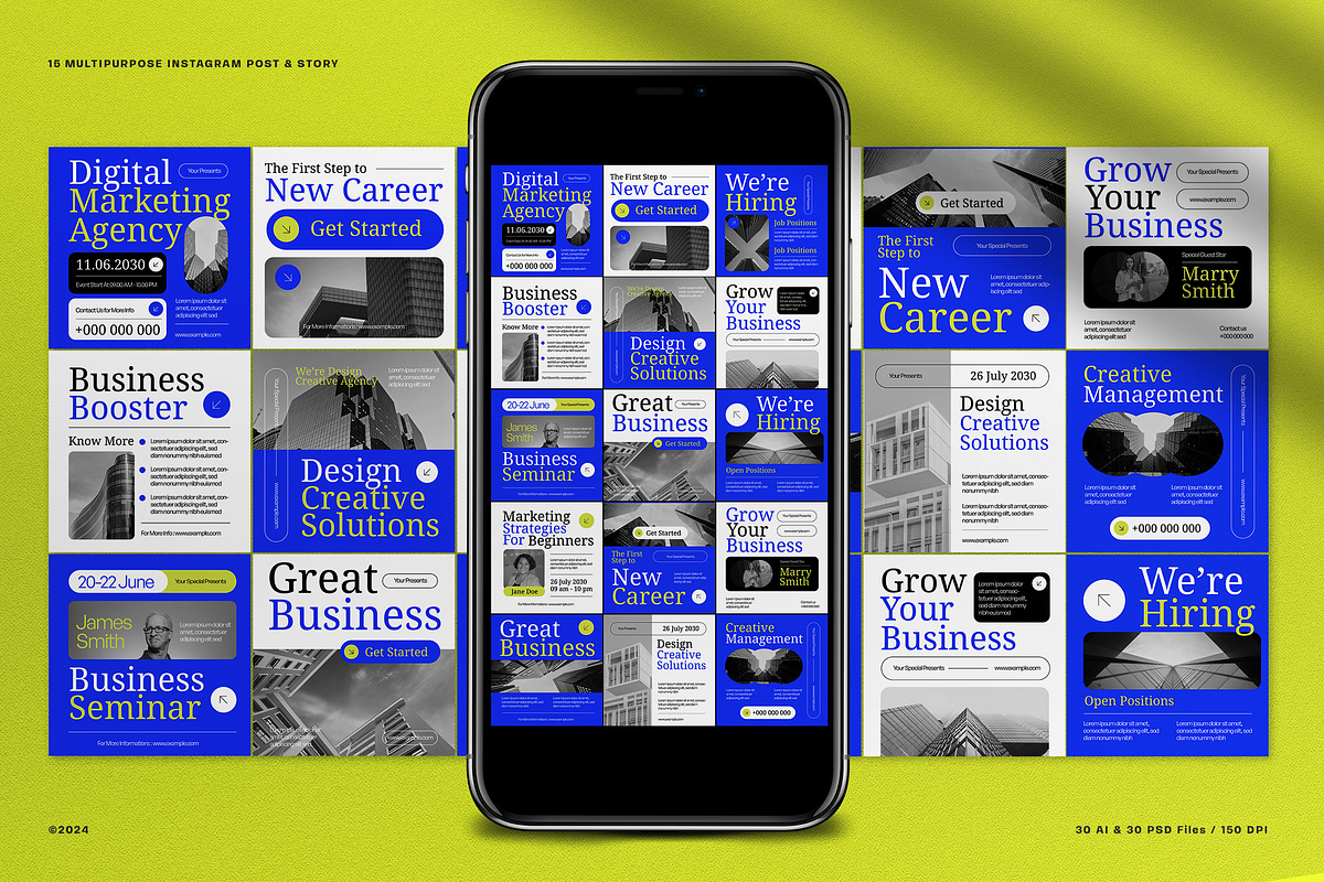 Blue Minimalism Business Instagram, a Social Media Template by graphicook (Photo 1 of 5)