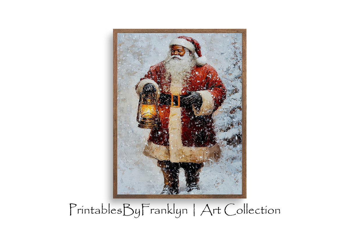 Black Santa Claus in Winter Art, a Holiday Photo by PrintablesByFranklyn (Photo 1 of 7)