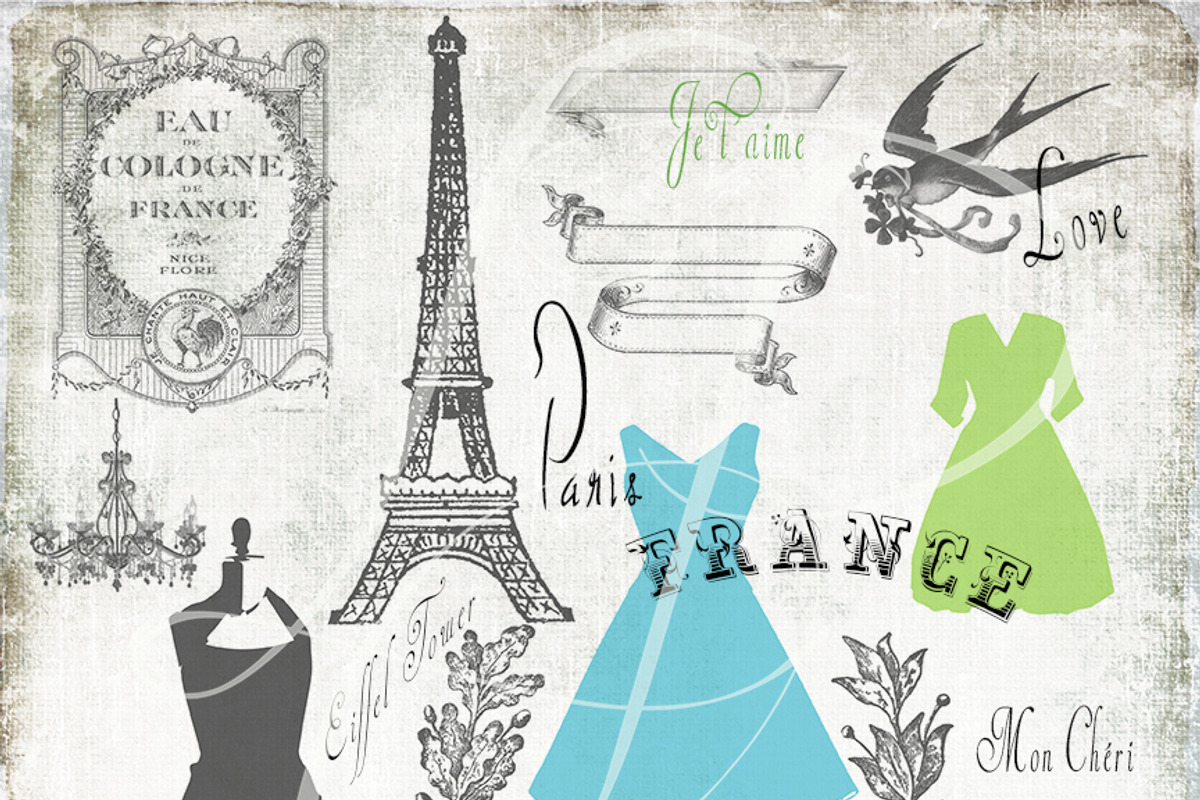 Vintage Paris- French Brush Set, a Brush Add-On by Le Paper Cafe (Photo 2 of 5)