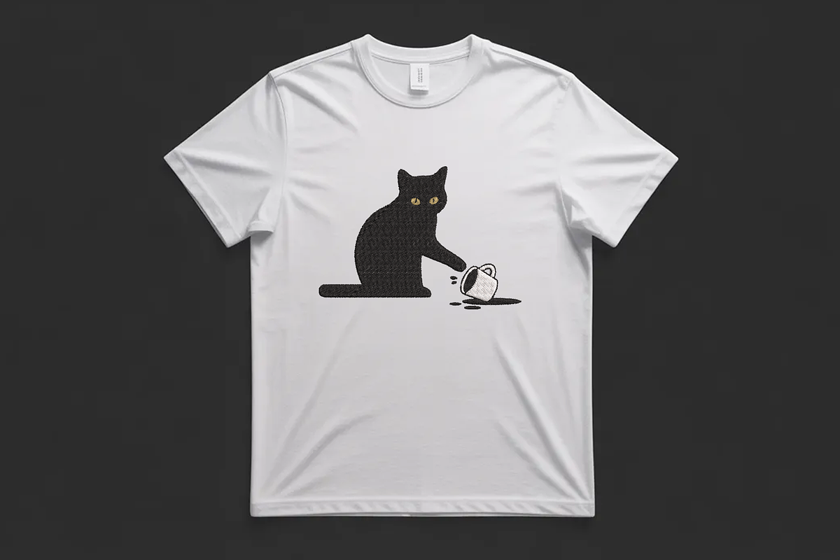 Black Cat Spilling Coffee Design, an Illustration by Purpose Ekbal (Photo 3 of 3)