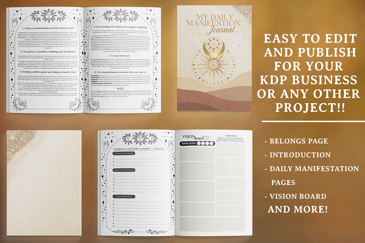 Manifestation Journal Kdp Interior, a Stationery Template by Flurry Art (Photo 4 of 4)