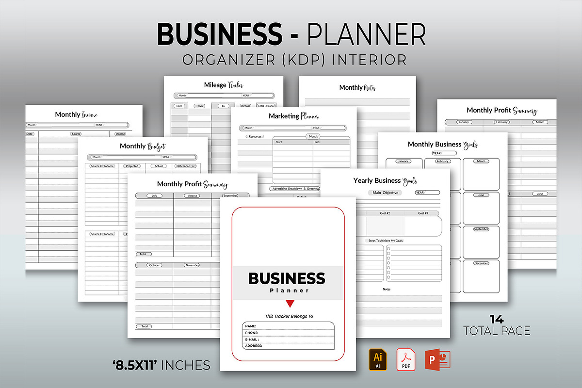 Business Planner | Ai & PDF, a Stationery Template by obayes (Photo 1 of 7)