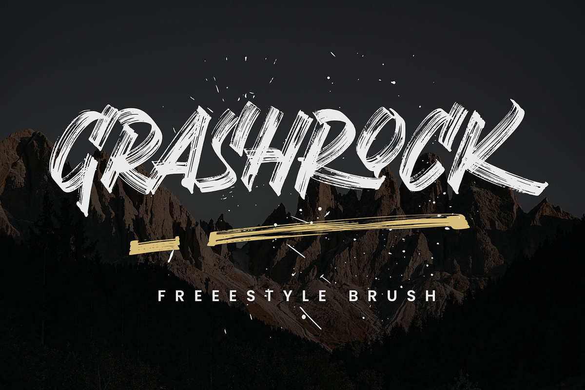 Grashrock - Freestyle brush, a Font by Arterfak Project (Photo 1 of 12)