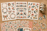 Floral Modern Folk clipArt Whimsy, a Decorative Illustration by HeavensStar (Thumbnail 6 of 6)