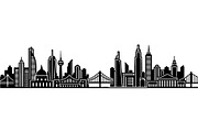 Modern City Skyline Silhouette, an Object Graphic by Creativeshirt (Thumbnail 20 of 20)