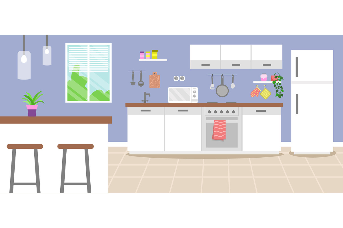 Modern 3 room apartment vector, an Object Illustration by Olena Halahan (Photo 4 of 4)