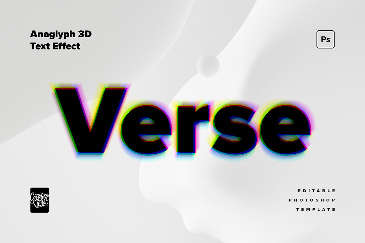 Anaglyph 3D Text Effect Mockup, a Brushes & More by veila.me (Photo 4 of 7)