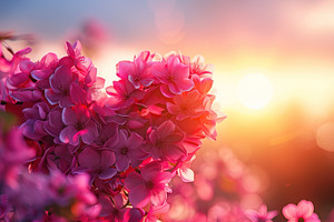 Heart Shaped Pink Flowers at Sunset, a Nature Photo by Ales Munt
