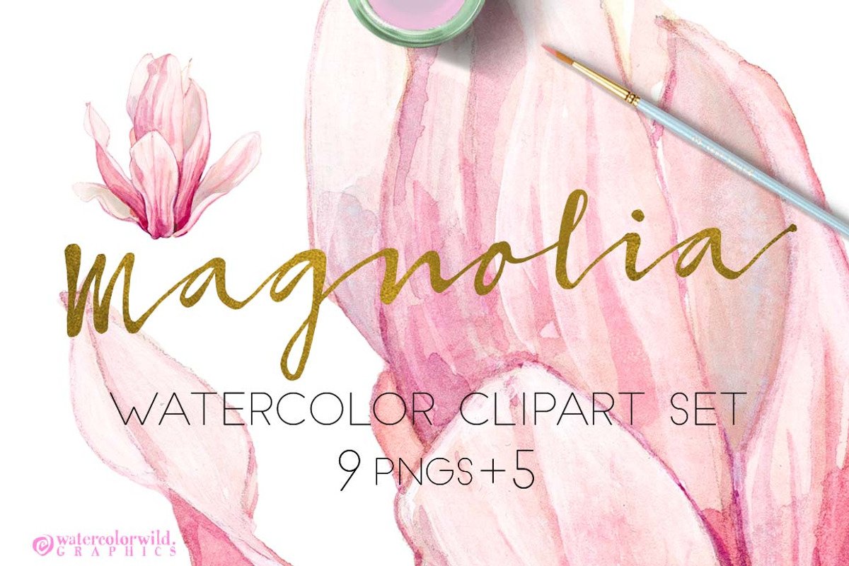 BUNDLE PINK FLOWERS-85%, an Illustration by watercolorwild.graphics (Photo 4 of 11)