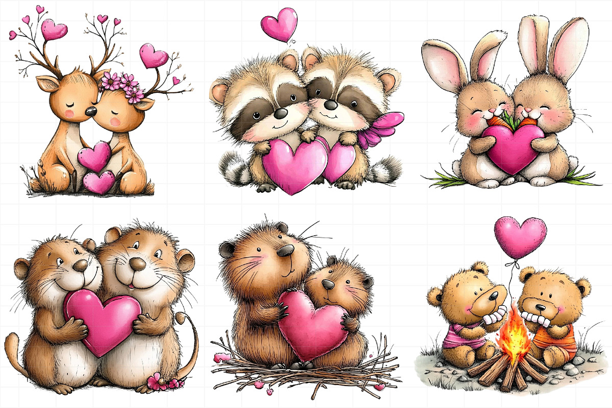 Valentine’s Day Animals Clipart, an Illustration by Daily.Designs (Photo 4 of 5)