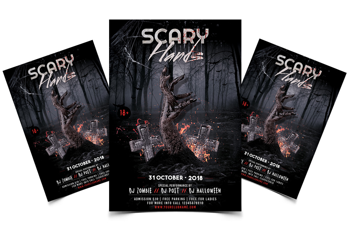 Scary Halloween - PSD Flyer Template, a Flyer Template by Ronita Shkodra