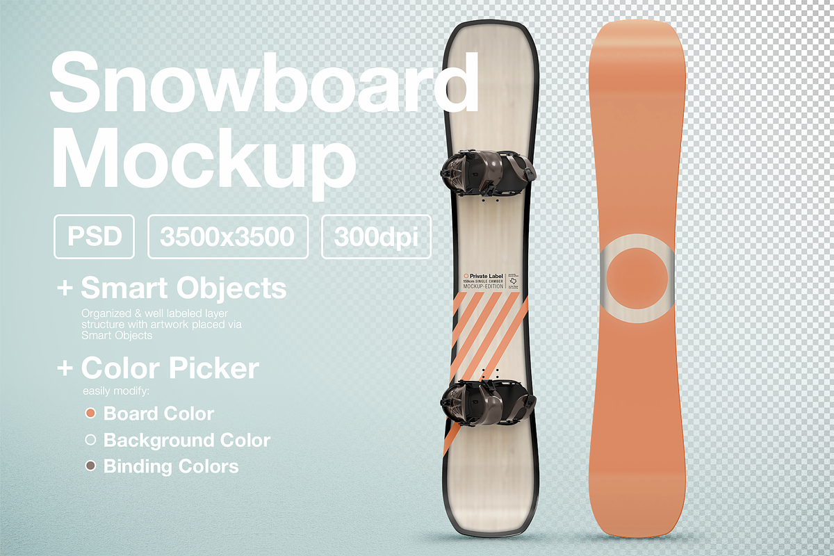 Snowboard Mockup, a Product Mockup by Evan Molina (Photo 1 of 3)