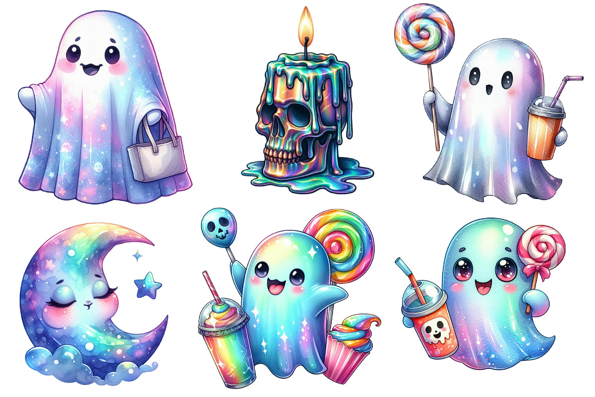Cute Holographic Halloween PNG Clipa, an Illustration by Designworld (Photo 4 of 6)