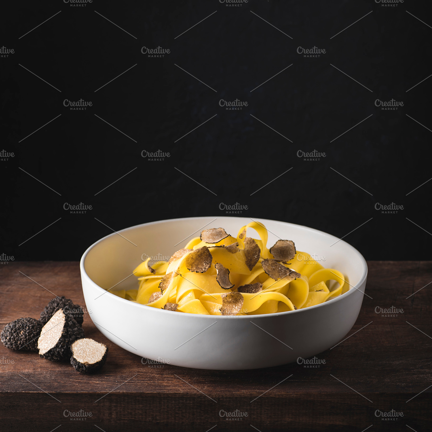 Pappardelle pasta with black truffle, a Food & Drink Photo by UliaA