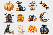 Watercolor Halloween Clipart, a Seasonal Illustration by Design Market (Thumbnail 3 of 4)